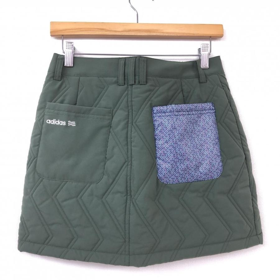 新品 レディースM adidasゴルフ保温 キルティング中綿ジャケット&スカート ☆20%OFF価格☆【超美品】adidas アディダス 中綿スカート カーキ