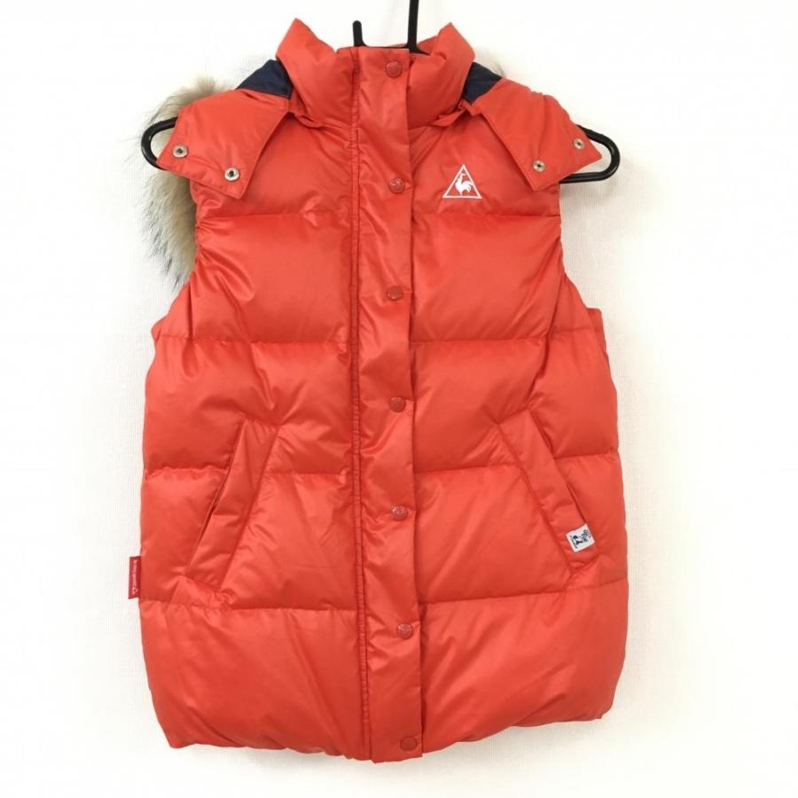 10 Off価格 美品 Le Coq Sportif ルコック ダウンベスト オレンジ フード ファー着脱可 ダウン80 フェザー レディース M ゴルフウェア 1 レオナード 通販 Yahoo ショッピング