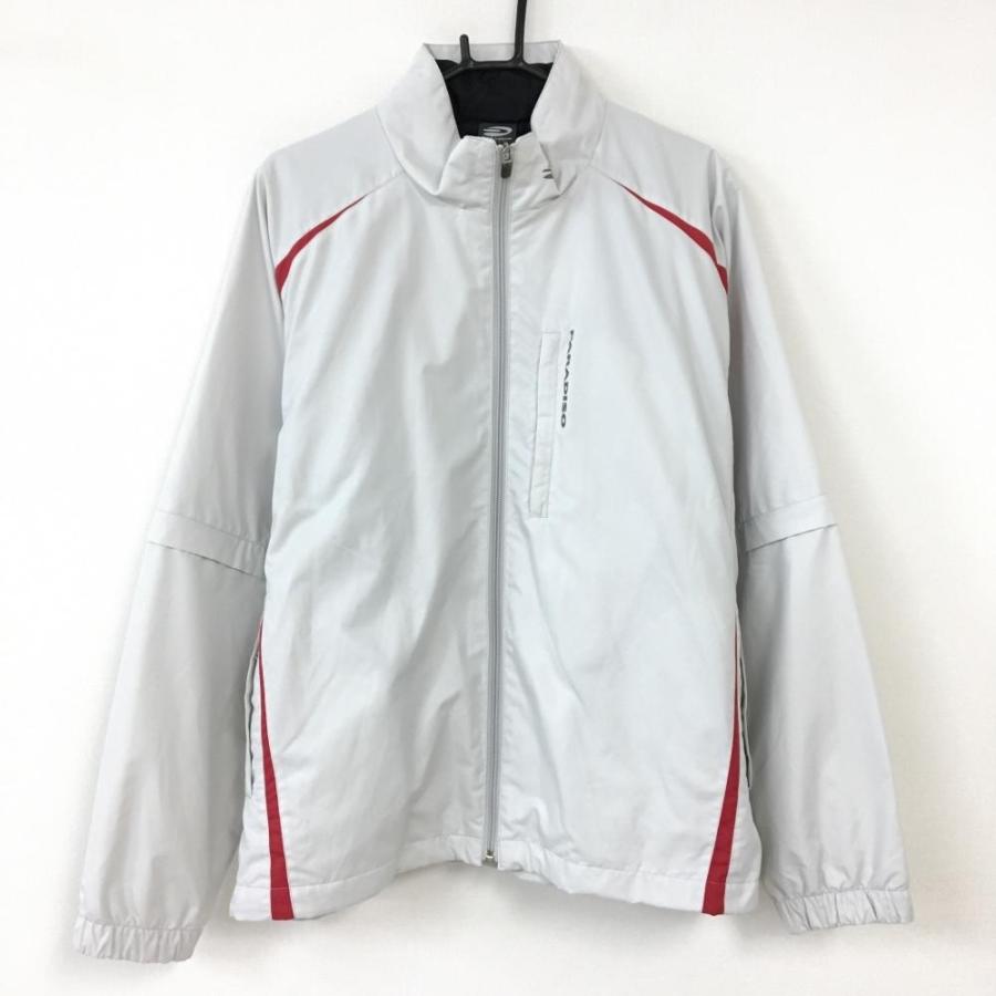 当店在庫してます 美品 Paradiso パラディーゾ 中綿ライナーベスト付4wayジャケット ライトグレー レッド ライナー 袖着脱可 メンズ L ゴルフウェア Cisama Sc Gov Br