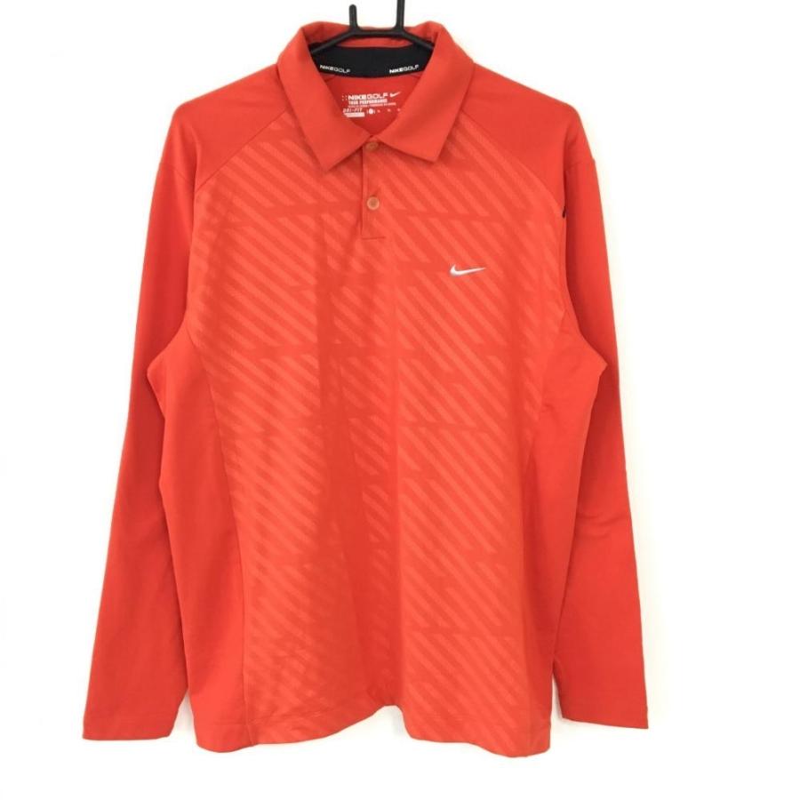 ☆10%OFF価格☆【超美品】NIKE ナイキゴルフ 長袖ポロシャツ レッド 前