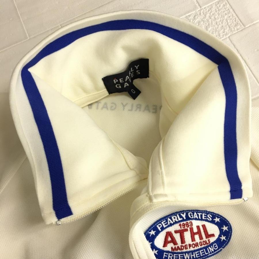 [パーリーゲイツ] レディース 半袖 ハイネックシャツ サイズ1 PEARLY GATES パーリーゲイツ 半袖ハイネックシャツ 白×ブルー