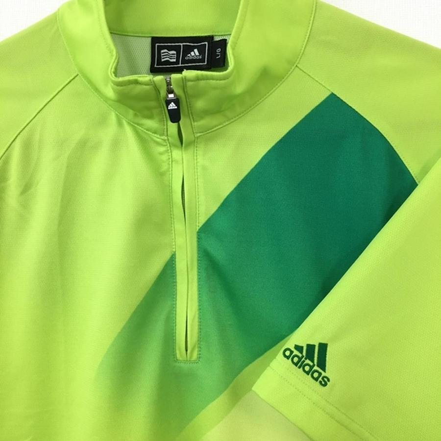 40%OFF価格／adidas アディダス 半袖ハイネックシャツ ライトグリーン