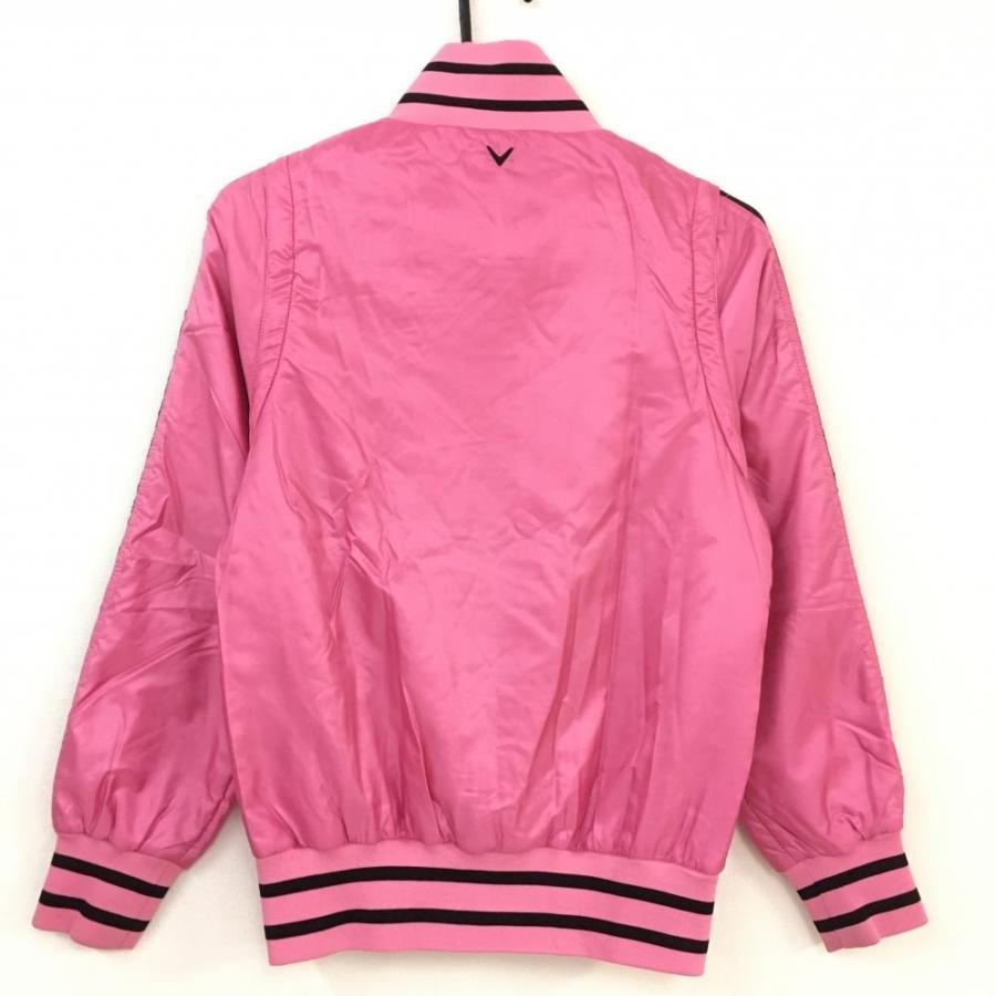 【キャロウェイ】極美品 中綿ジャケット ブラック Mサイズ レディース Callaway（キャロウェイ） 中綿ジャケット ピンク×黒 2WAYブルゾン 袖