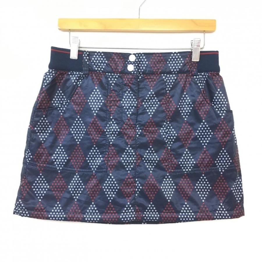 Callaway（キャロウェイ） 中綿スカート ネイビー×白 ダイヤ柄×星柄 総
