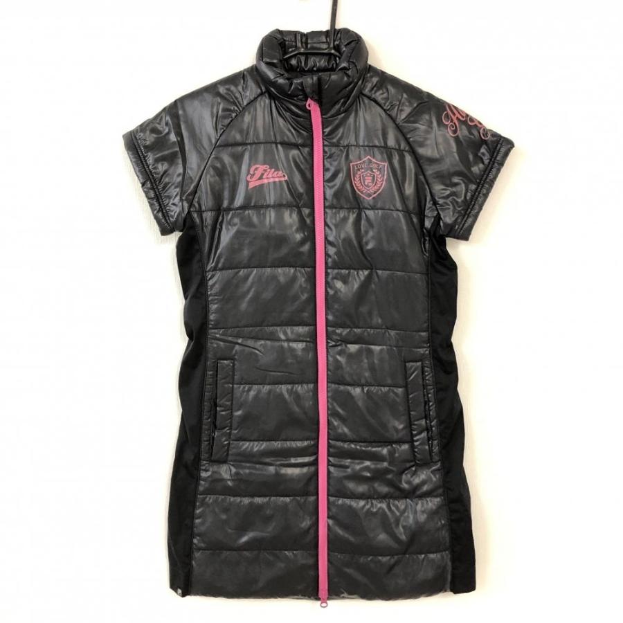50%OFF価格／(超美品)FILA GOLF フィラゴルフ 中綿半袖ワンピース 黒