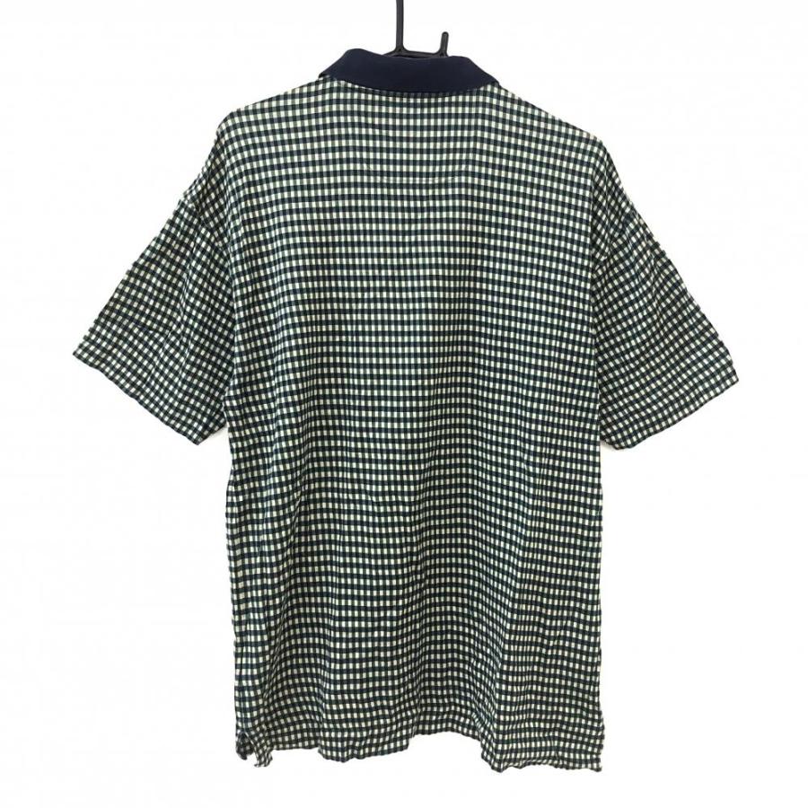 80s dunhill Golf ダイヤモンドパターン 総柄 ポロシャツ L 50%OFF価格／dunhill Golf ダンヒルゴルフ 半袖ポロシャツ グリーン