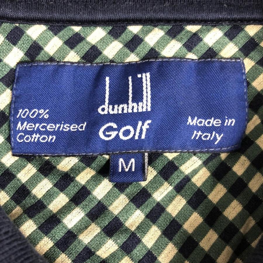 80s dunhill Golf ダイヤモンドパターン 総柄 ポロシャツ L 50%OFF価格／dunhill Golf ダンヒルゴルフ 半袖ポロシャツ グリーン