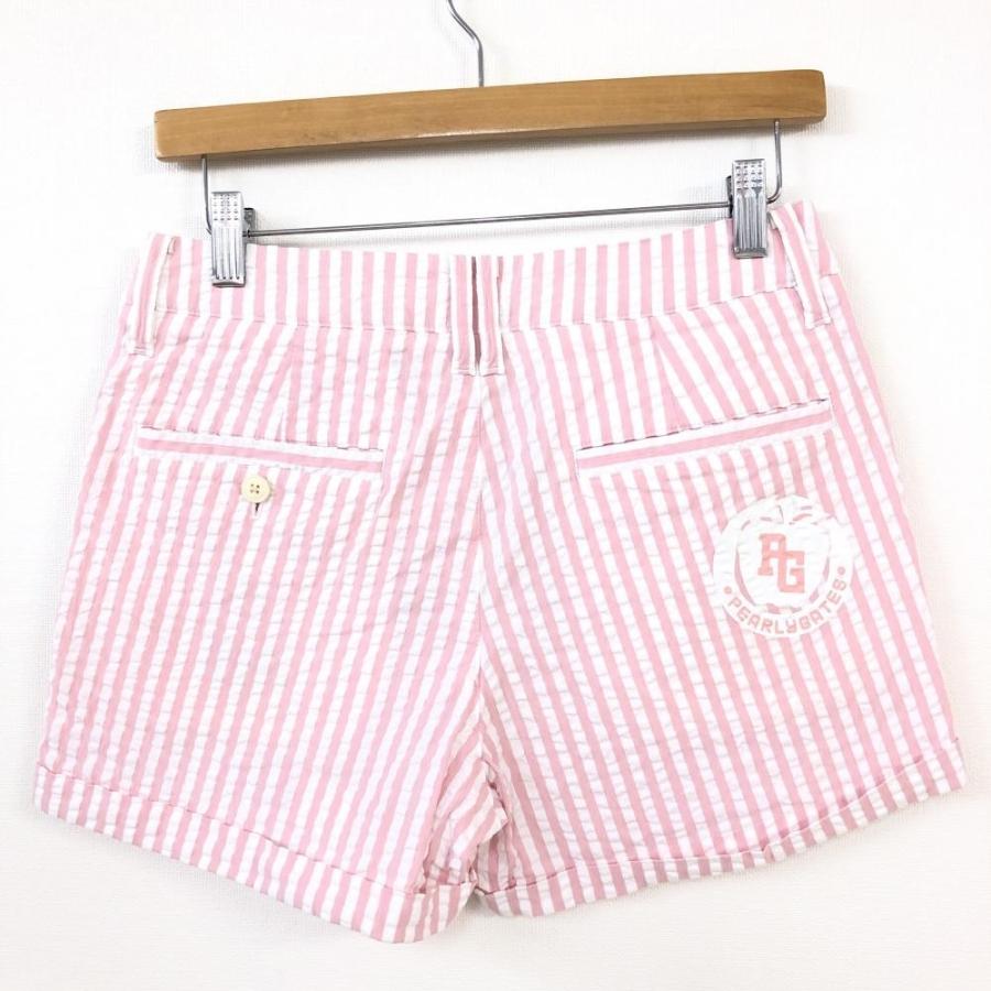 PEARLY GATES ロゴ入りストライプショートパンツ　新品未使用‼️ 50%OFF価格／(超美品)PEARLY GATES パーリーゲイツ ショートパンツ