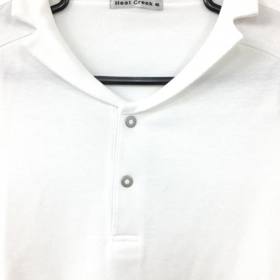Heal Creek（ヒールクリーク） 半袖ポロシャツ 白 スナップボタン