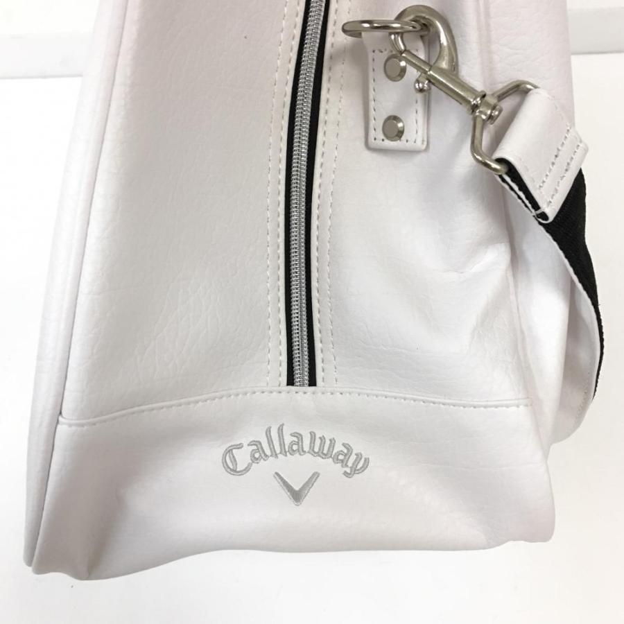 美品】Callaway キャロウェイ 2WAYボストンバッグ 白 シューズイン 外
