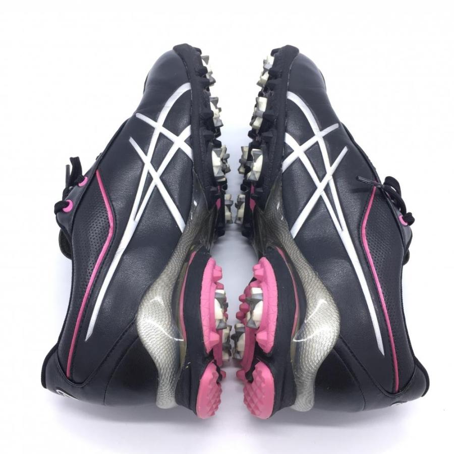 ☆40%OFF価格☆【美品】ASICS アシックス ゴルフシューズ 黒×ピンク