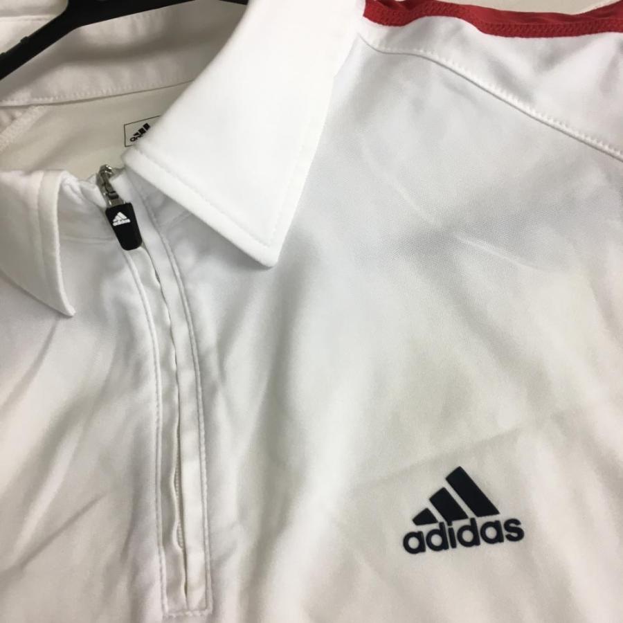 70%OFF価格／adidas アディダス 半袖ポロシャツ 白×レッド