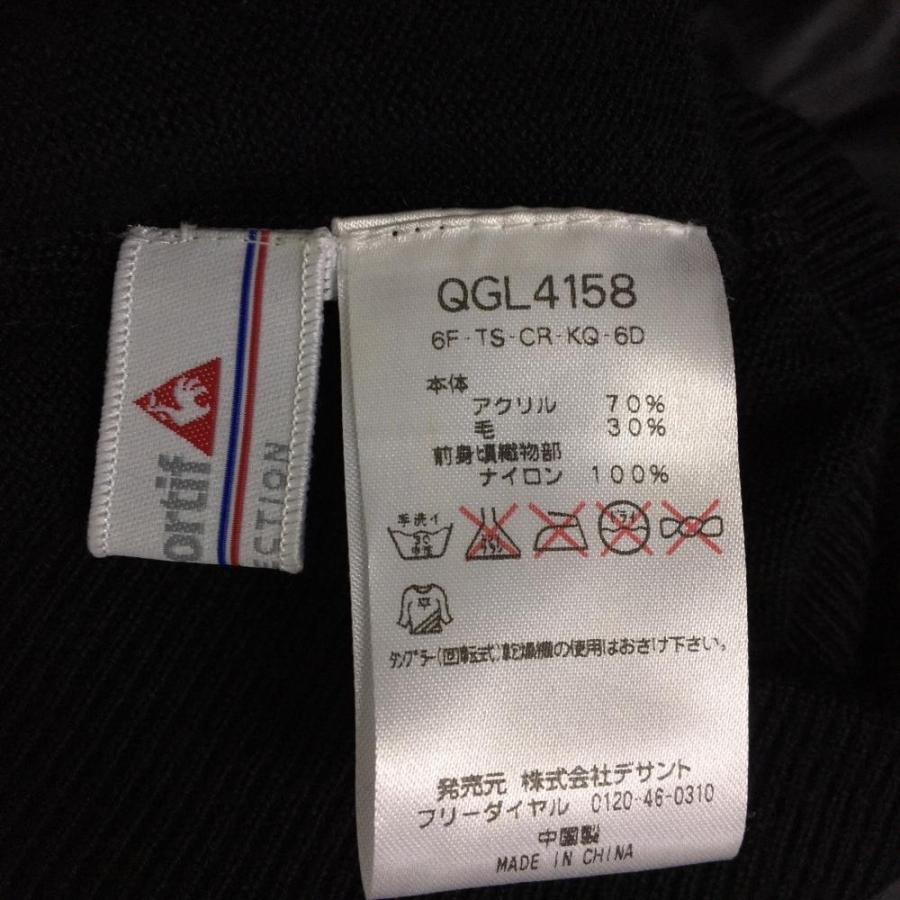 人気沸騰 レディースウエア Off価格 超美品 Le Coq Sportif ルコック 異素材ニットブルゾン 黒 白 袖ボーダー ロゴプリント レディース S ゴルフウェア Www Threeriversofs Com