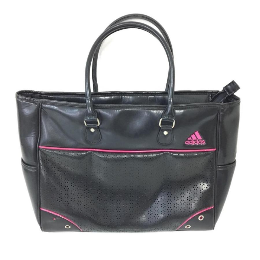 adidas（アディダス） ビッグトートバッグ 黒×ピンク シューズ収納