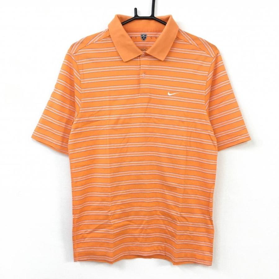 70%OFF価格／NIKE ナイキゴルフ 半袖ポロシャツ オレンジ×白 ボーダー
