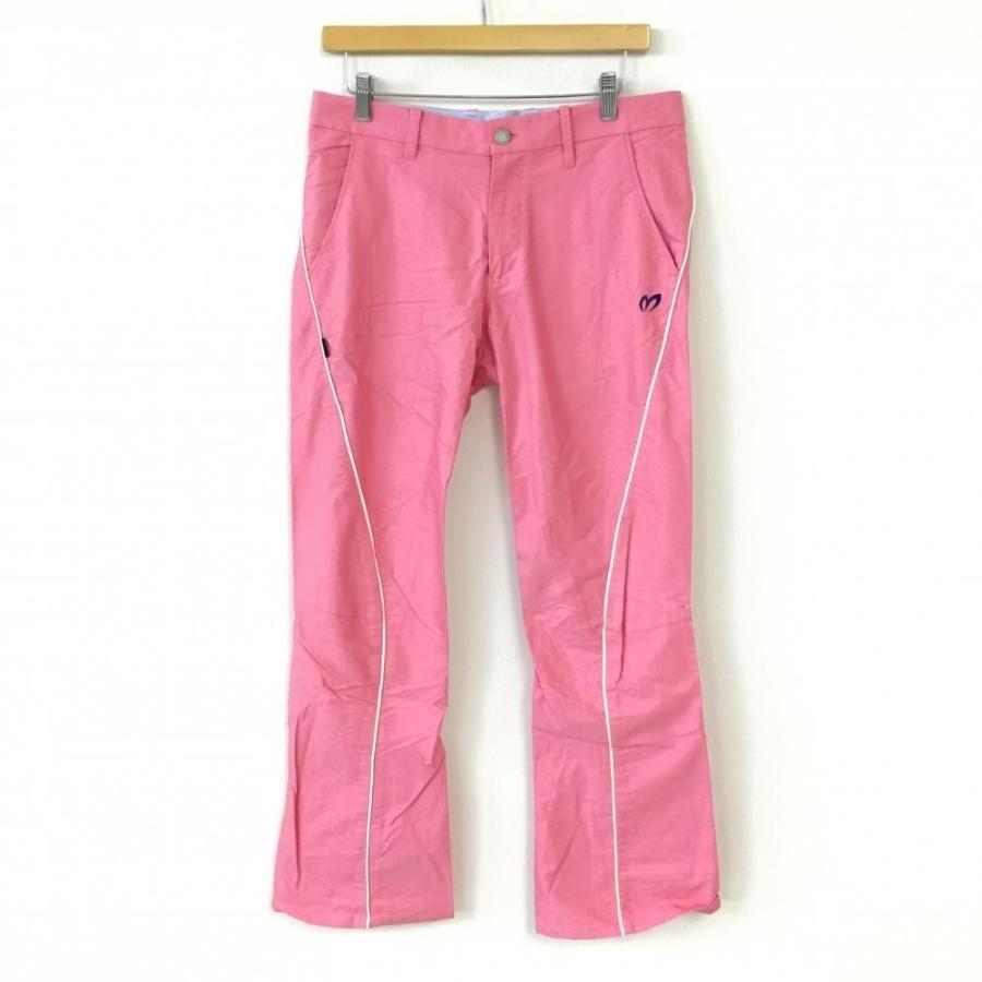 想像を超えての ピンク×白 パンツ マスターバニー EDITION BUNNY 50%OFF価格／(美品)MASTER ロゴ刺しゅう ゴルフウェア 4[M] メンズ パンツ
