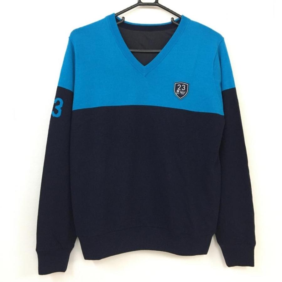 ☆23区ゴルフ リバーシブルスニードプルオーバーレディースL美品