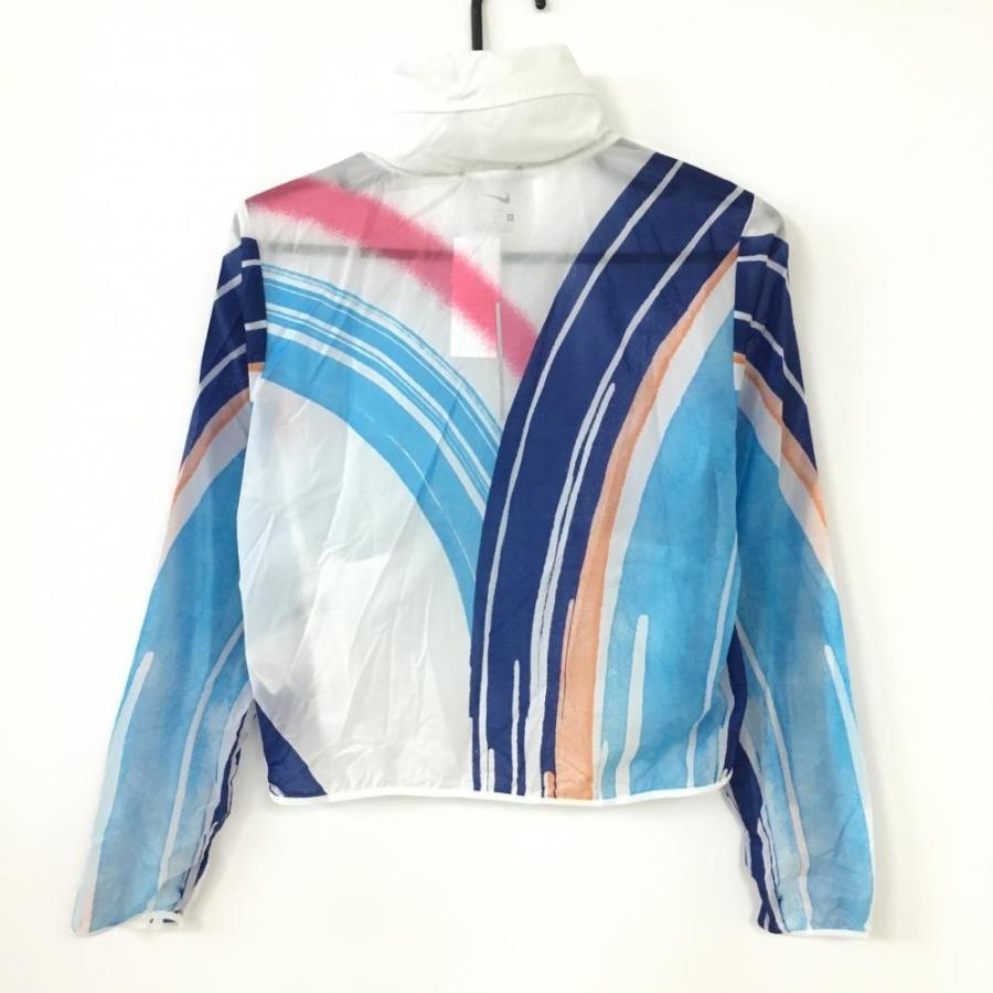 超美品】NIKE ナイキ ナイロンパーカー 白×ネイビー 透け感 薄手