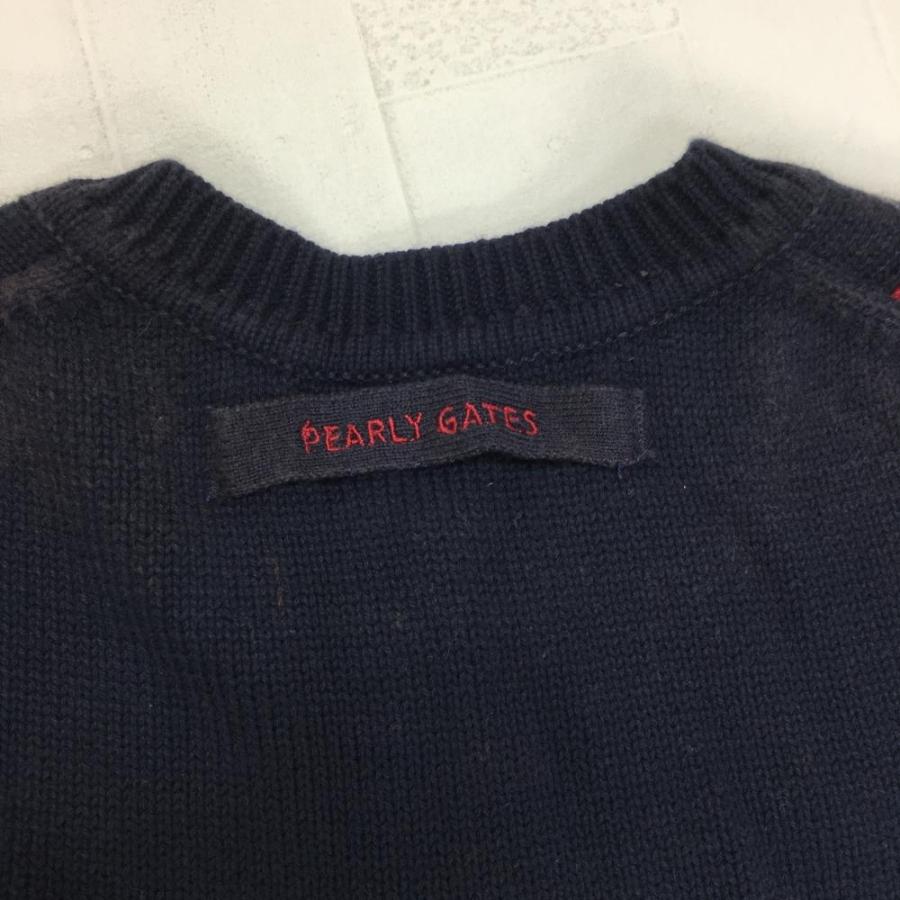 PEARLY GATES（パーリーゲイツ） ニットベスト ネイビー ボタン開閉