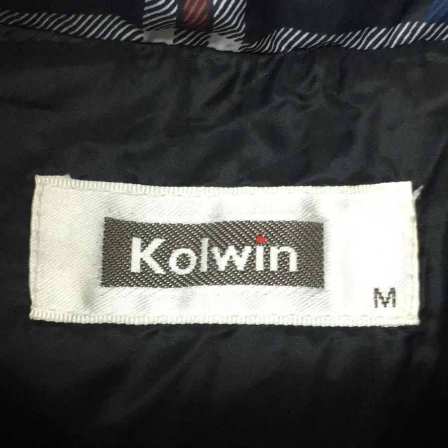 Kolwin（コルウィン） 2WAYダウンジャケット ネイビー×レッド チェック
