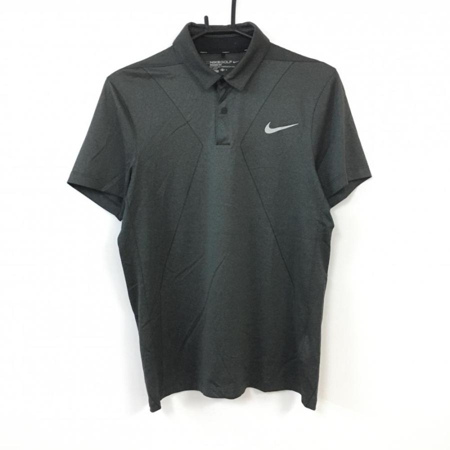 20%OFF価格／NIKE ナイキゴルフ 半袖ポロシャツ グレー DRI-FIT 襟裏
