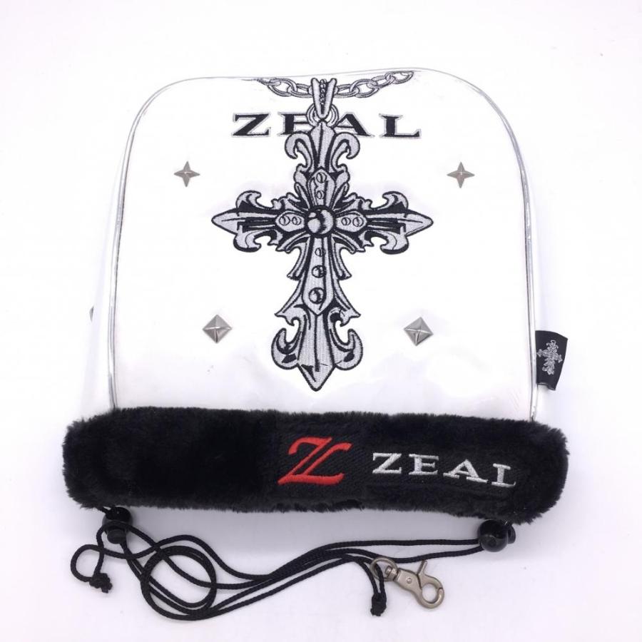 ZEAL ジール アイアンカバー 白×黒 エナメル×ボア クロスモデル