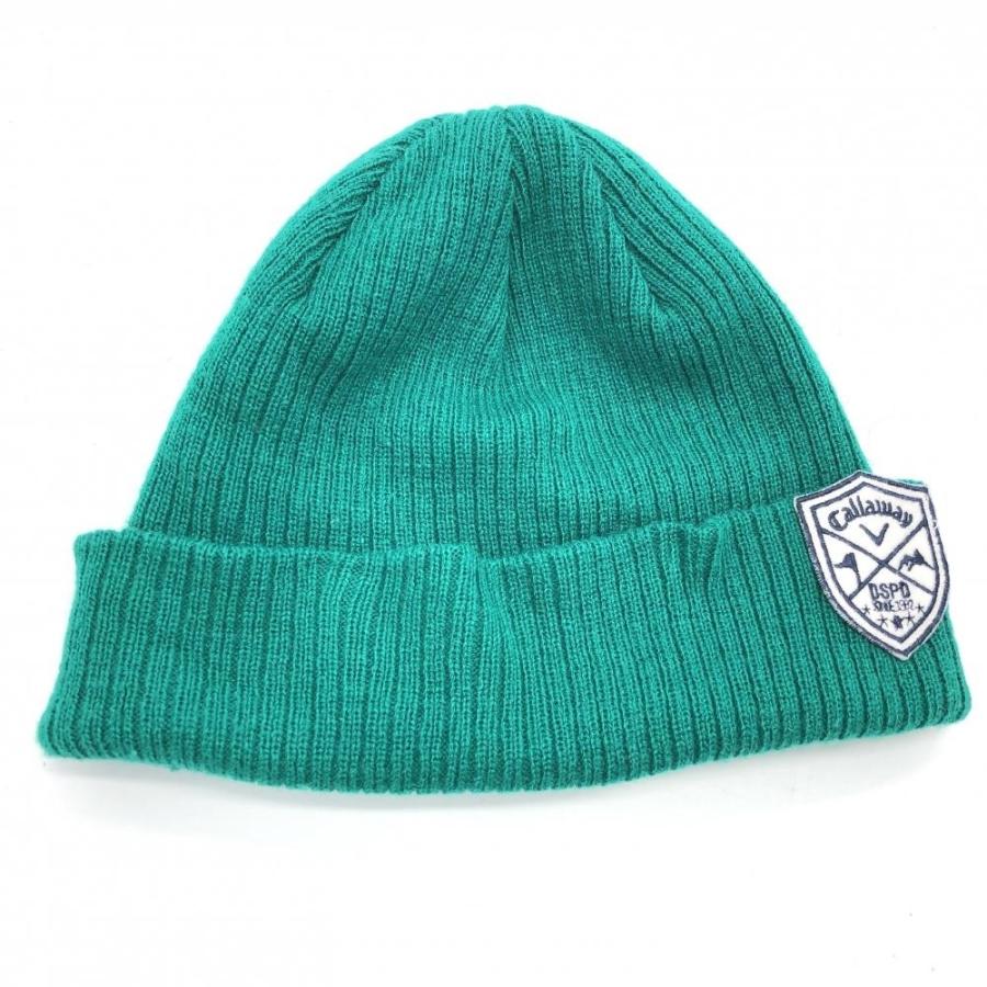 未使用品 Callaway キャロウェイ ニット帽 グリーン ワッペン Fr ゴルフウェア １着でも送料無料