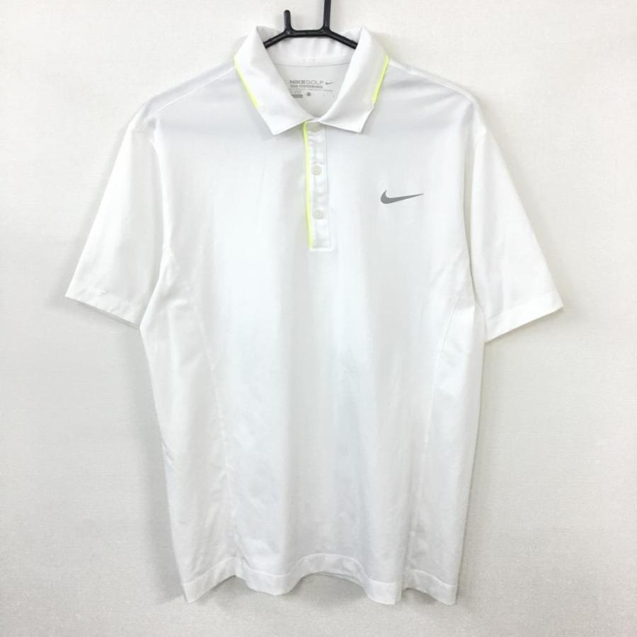 50%OFF価格／NIKE ナイキゴルフ 半袖ポロシャツ 白×蛍光イエロー DRI