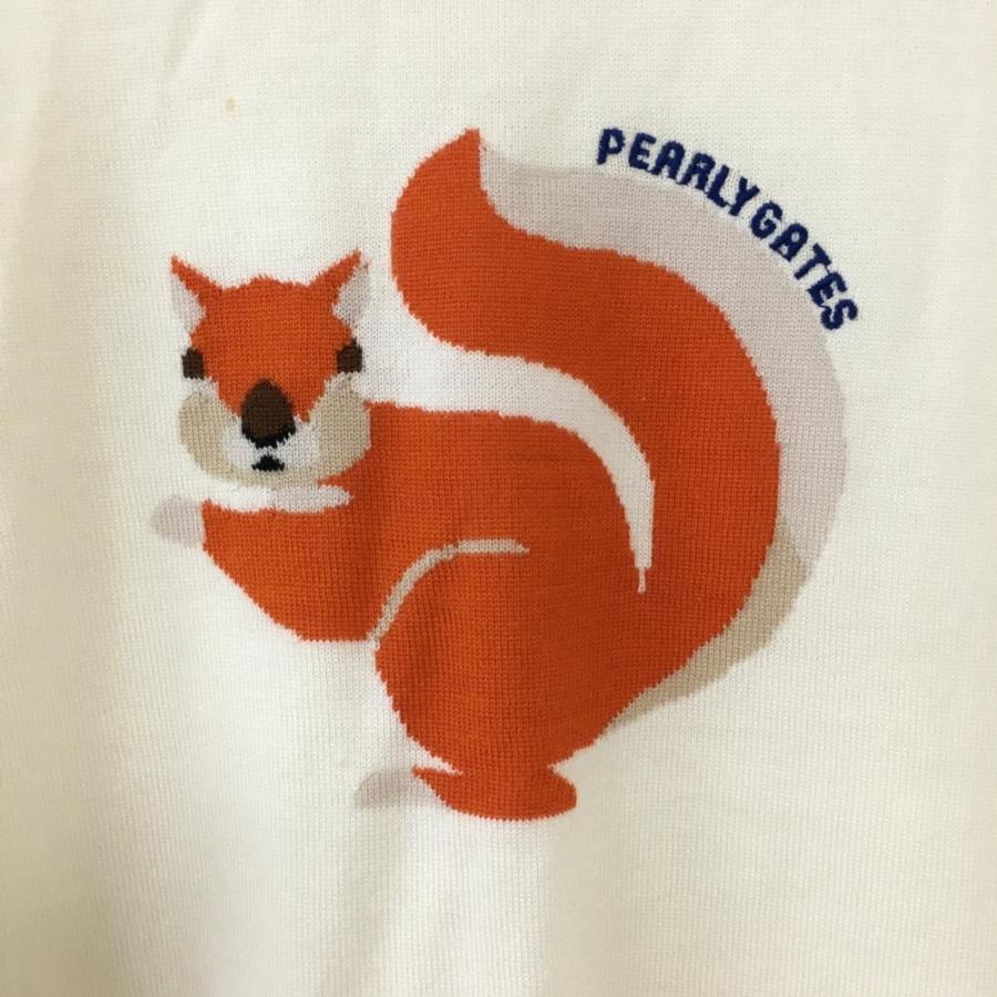 PEARLY GATES ダブルジップセーター防寒着オレンジ×アイボリーサイズ0