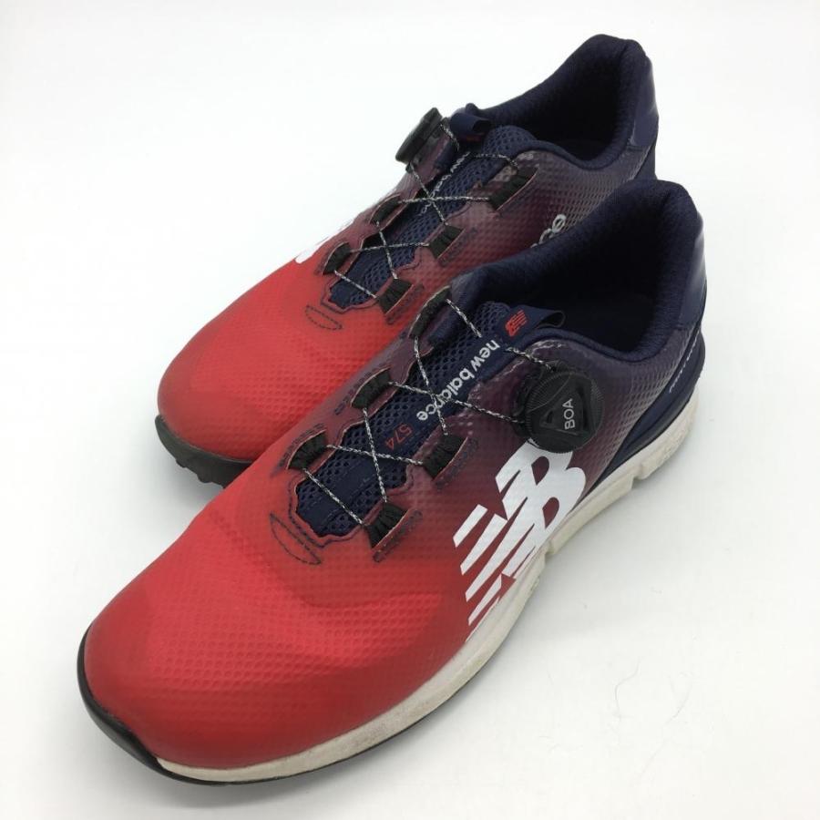 美品】New Balance ニューバランス ゴルフシューズ レッド×ネイビー