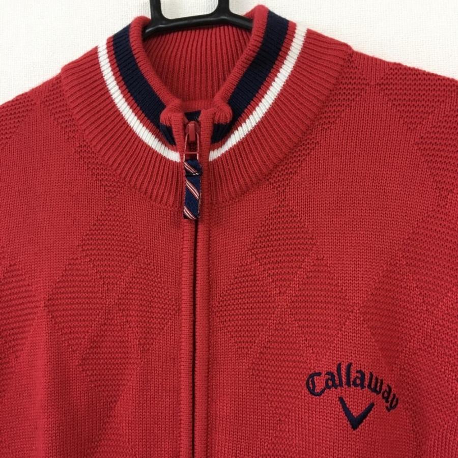 60%OFF価格 Callaway キャロウェイ ニットジャケット レッド×ネイビー