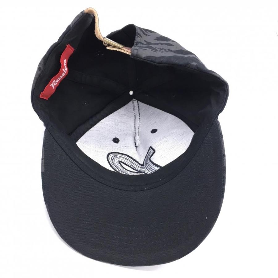 Russeluno ブラックカモフラキャップ 美品】RUSSELUNO ラッセルノ キャップ 黒×ダークグレー