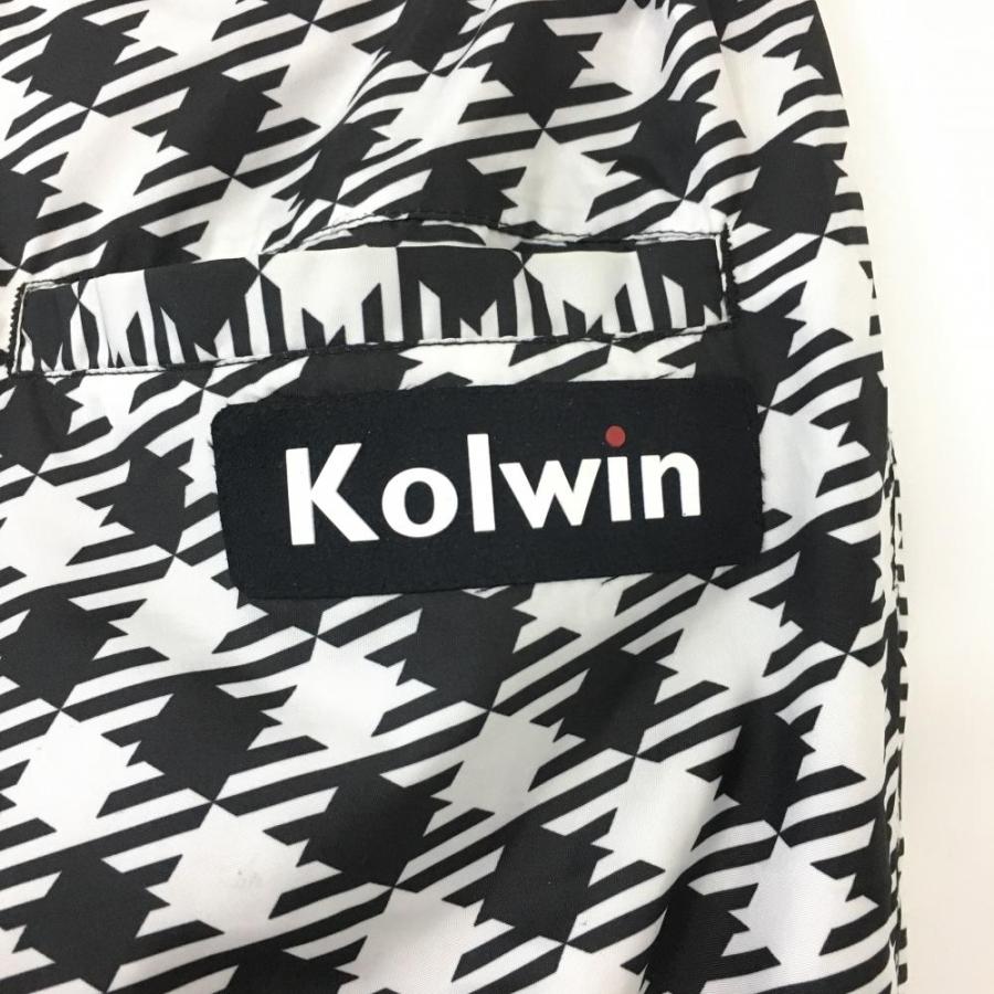 Kolwin（コルウィン） パンツ 白×黒 iHEAT チェック×ボーダー 総柄