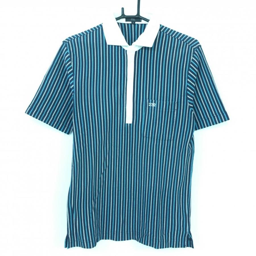 ESS 23区 23区スポーツ 半袖ポロシャツ ネイビー×白×ライト