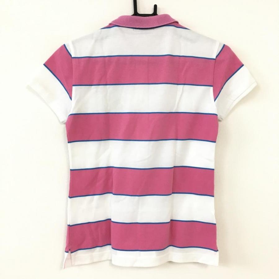 70%OFF価格／23区 23区スポーツ 半袖ポロシャツ ピンク×白 ボーダー