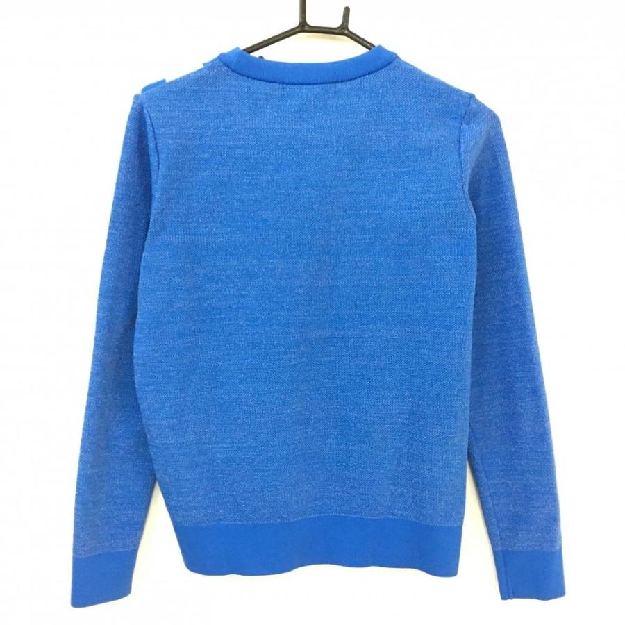 マークアンドロナ　ニットセーター　カモフラ　スカル　胸ロゴ　ブルー　ラメ糸　36 ☆10%OFF価格☆【美品】☆2020年☆MARK＆LONA マークアンドロナ 長袖