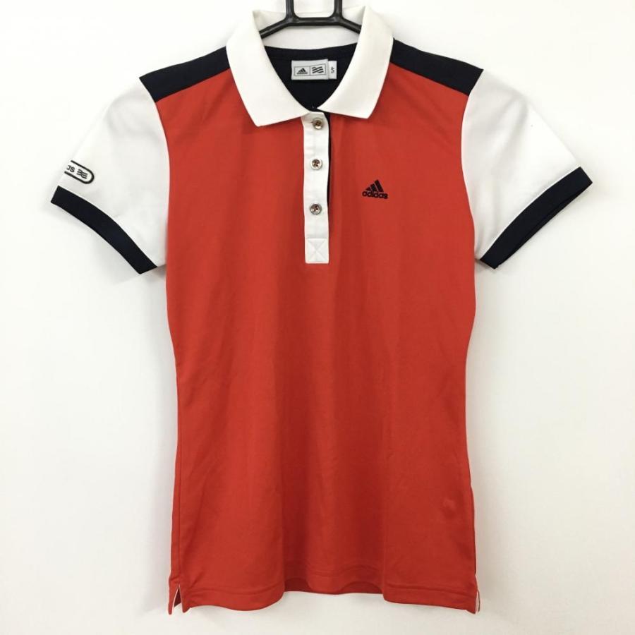 アディダス 半袖ポロシャツ レッド×白×ネイビー トリコロールカラー