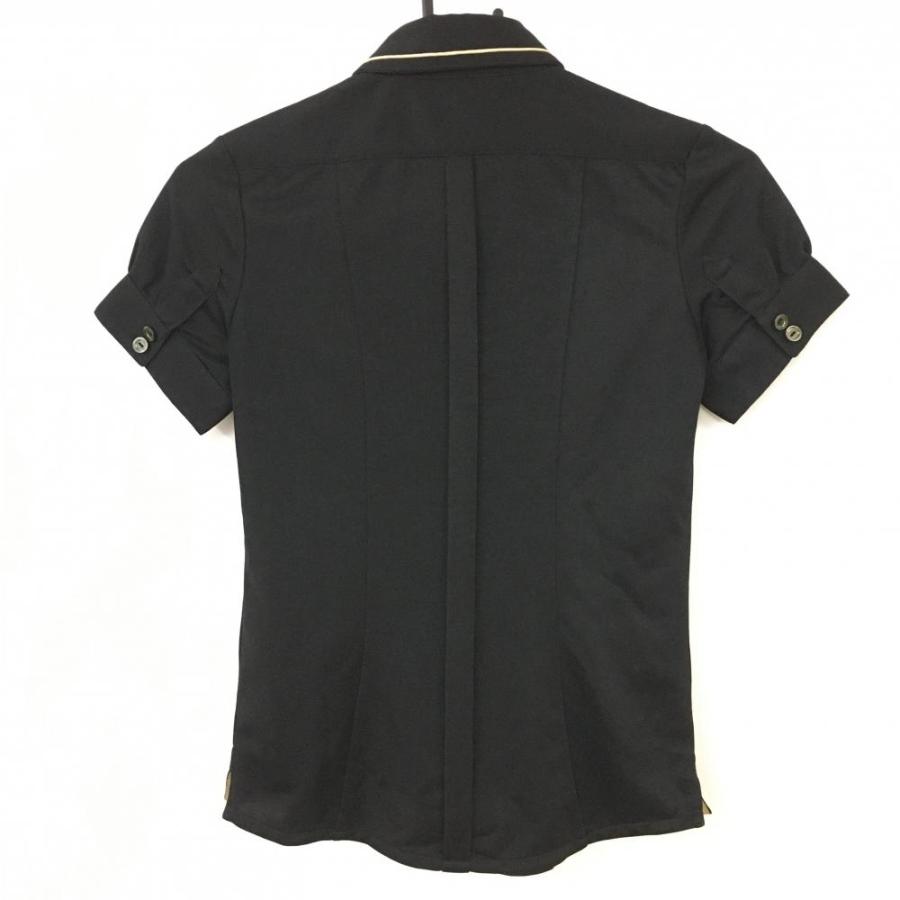 adidas アディダス 半袖ポロシャツ 黒×シャンパンゴールド ロゴ