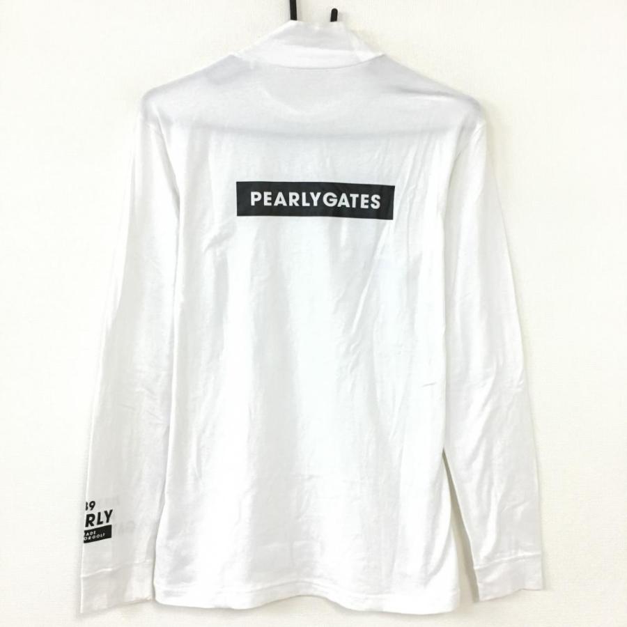 PEARLY GATES - 【超美品】パーリーゲイツ 長袖ハイネックシャツ 白 ネックロゴ メンズ 4(M) ゴルフウェア PEARLY GATES ☆2020年☆PEARLY GATES パーリーゲイツ 長袖ハイネックシャツ