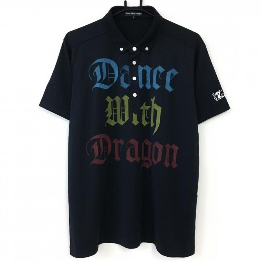 超美品】Dance With Dragon ダンスウィズドラゴン 半袖ポロシャツ 黒  