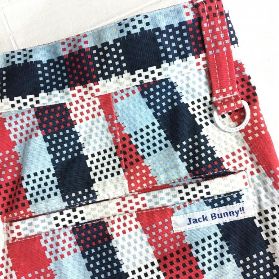 JACK BUNNY!! - 【超美品】ジャックバニー ハーフパンツ レッド×ネイビー ブロックチェック ストレッチ メンズ 5(L) ゴルフウェア Jack Bunny ☆40%OFF価格☆【超美品】Jack Bunny ジャックバニー ハーフ