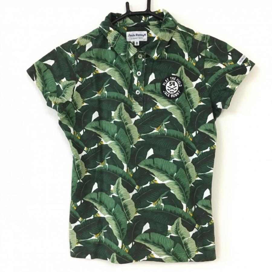 Jack Bunny ジャックバニー 総柄 リーフ柄 半袖 ポロシャツ ウェア ☆30%OFF価格☆【美品】Jack Bunny ジャックバニー 半袖