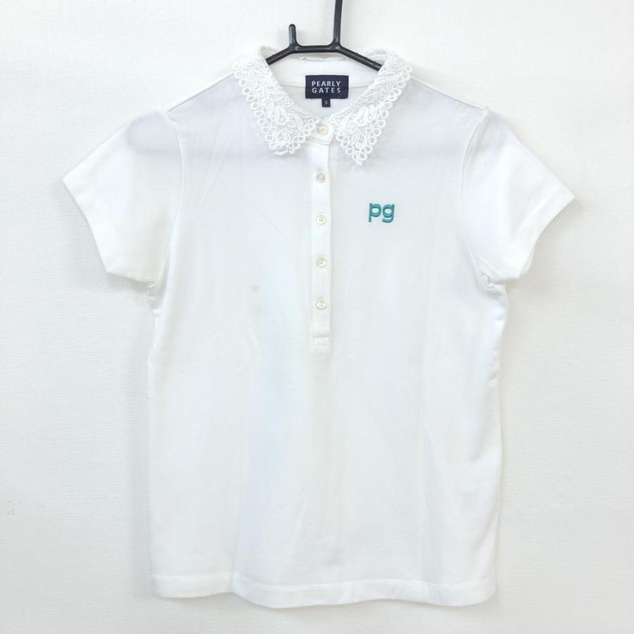 70%OFF価格／PEARLY GATES パーリーゲイツ 半袖ポロシャツ 白×グリーン
