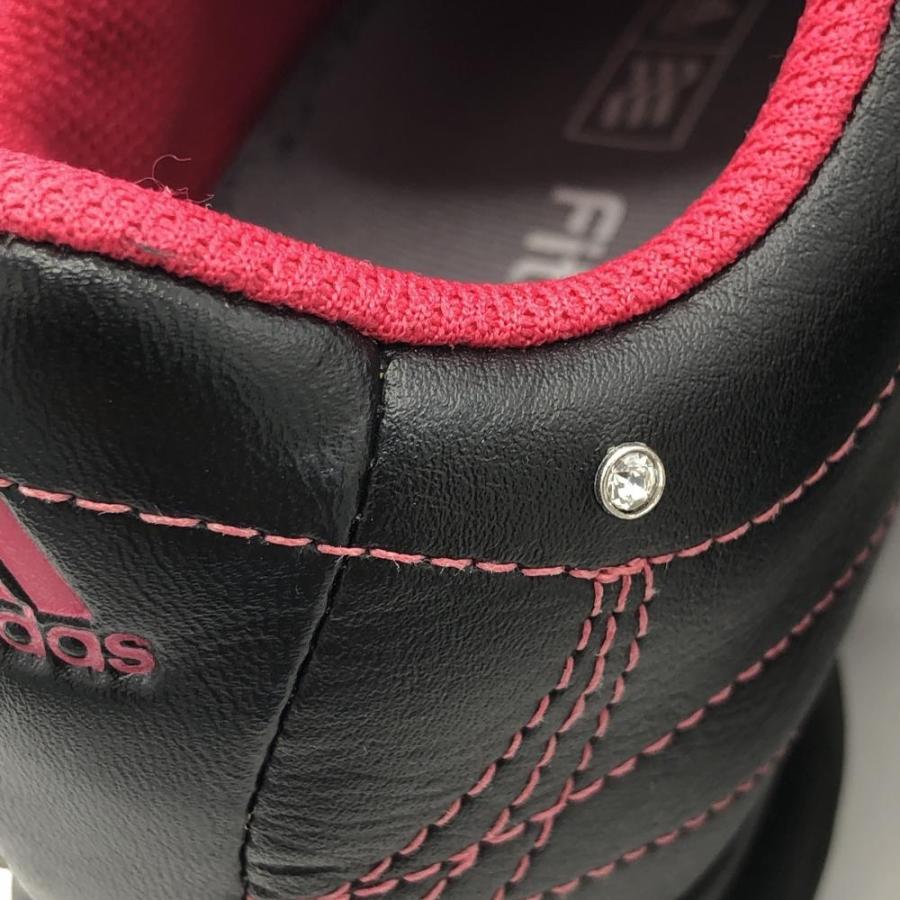 美品】adidas アディダス ゴルフシューズ 黒×ピンク 816377