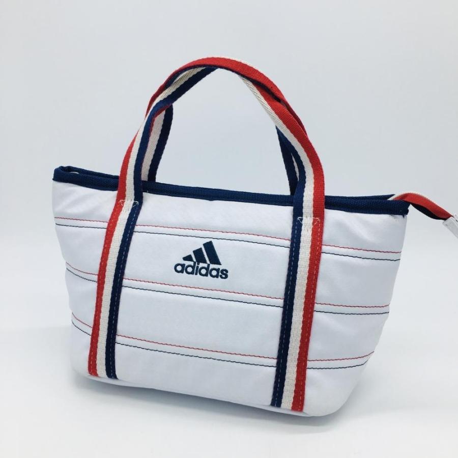 adidas アディダス カートバッグ 白×レッド トリコロール ロゴ刺しゅう