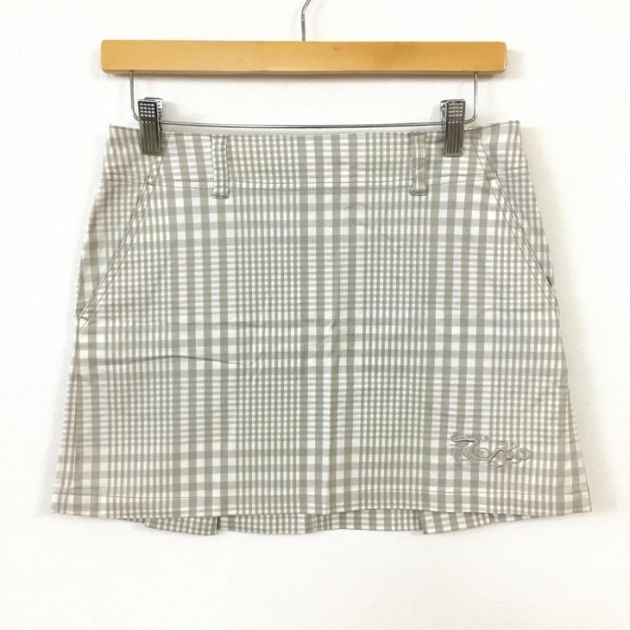 ダンスウィズドラゴン スカート ライトブラウン×白 チェック柄