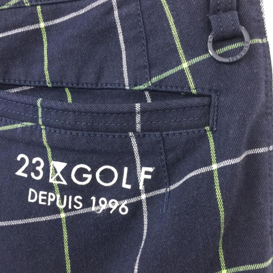 新品　タグ付き　23区ゴルフ　メンズパンツ　82 golf 23区GOLF 23区ゴルフ パンツ ネイビー×白 格子柄 総柄 複数ポケット
