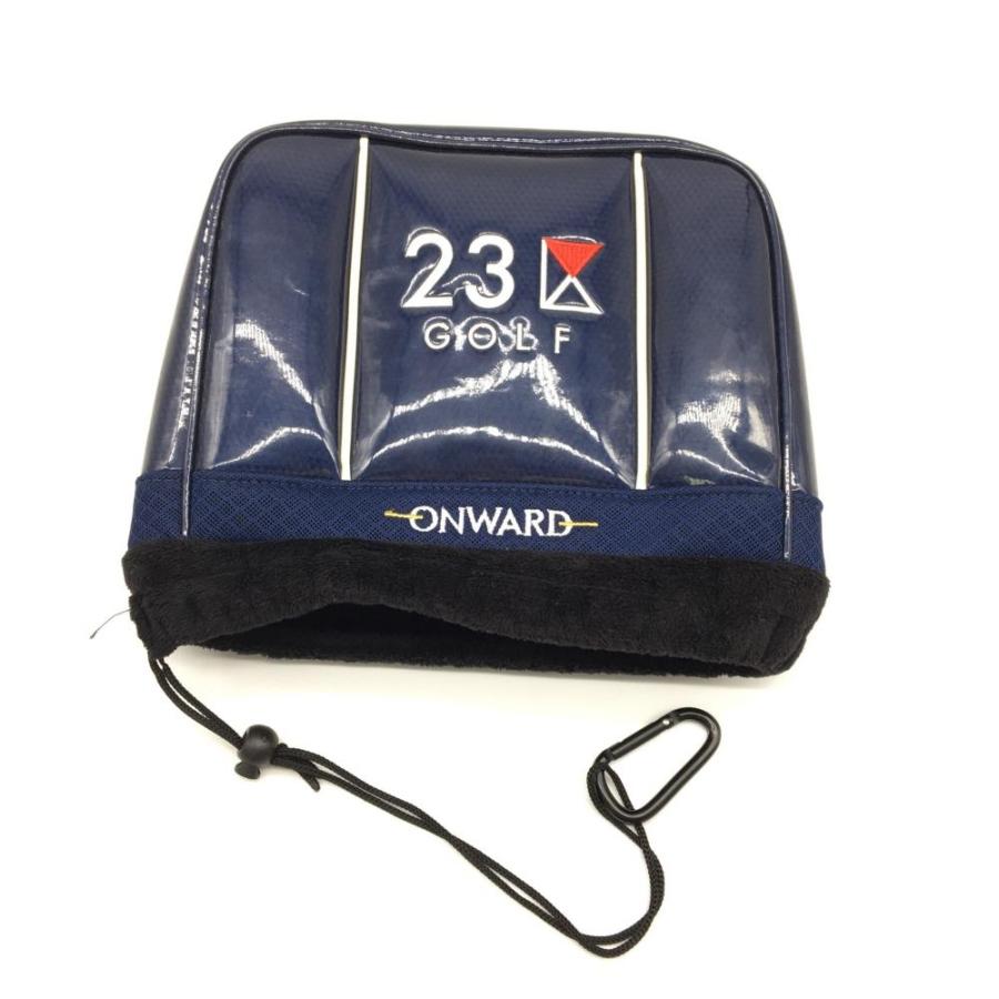 23区ゴルフ 美品】23区 23区ゴルフ アイアンカバー ネイビー×白 エナメル