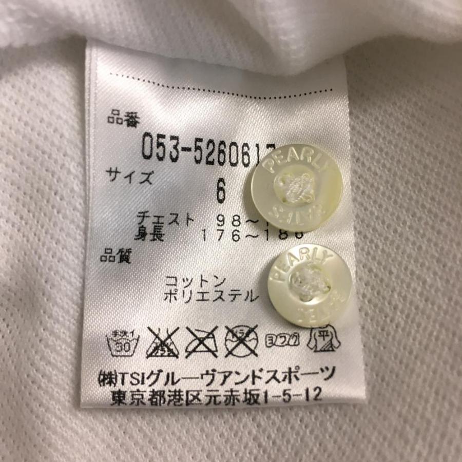 PEARLY GATES - PEARLY GATES パーリーゲイツ　白いボタンダウンの半袖シャツ 6 中古 メンズ パーリーゲイツ PEARLY GATES 半袖ポロシャツ 6(LL