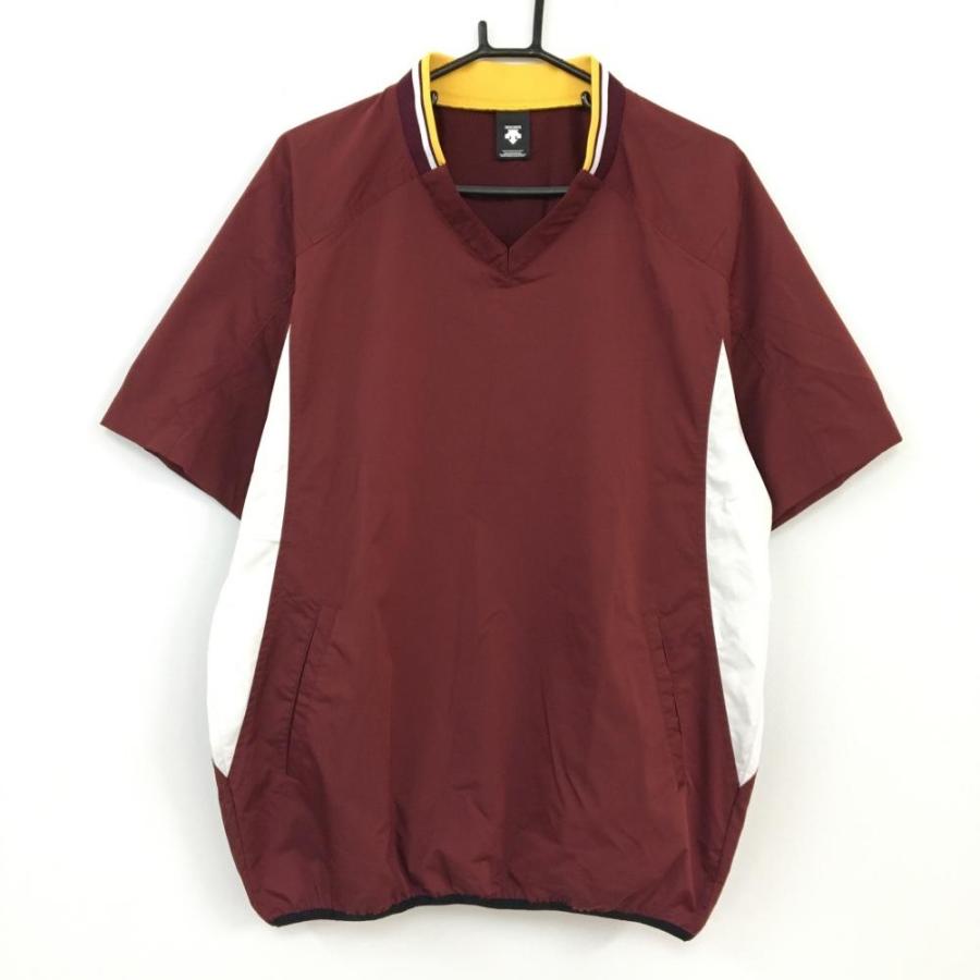 デサント　スニード DESCENTE（デサント） 半袖スニード ブルゾン ボルドー×白 裏地無し V